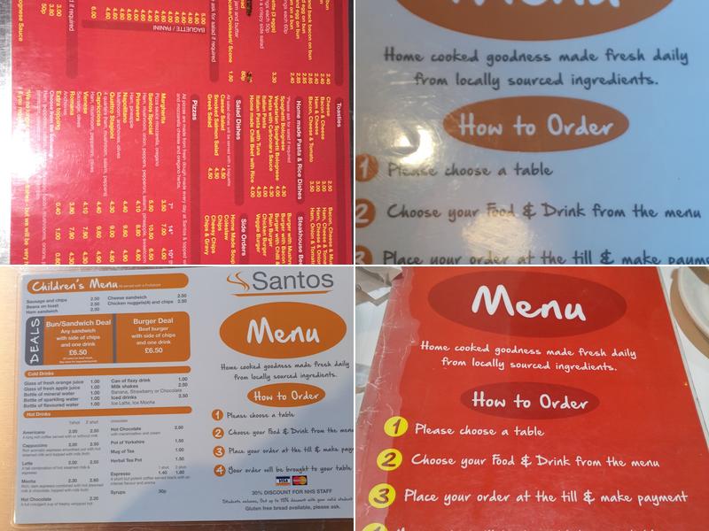Santos Cafe Menu