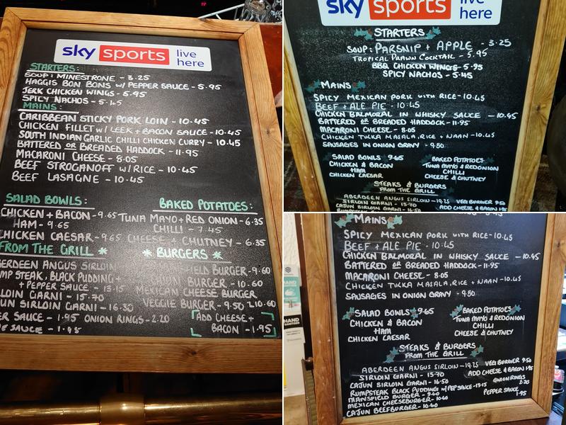 The Mansfield Arms Menu