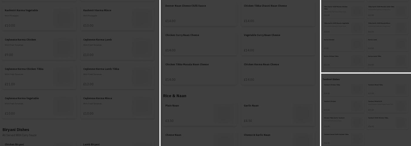 FLAMES FAST FOOD FK117BL Menu