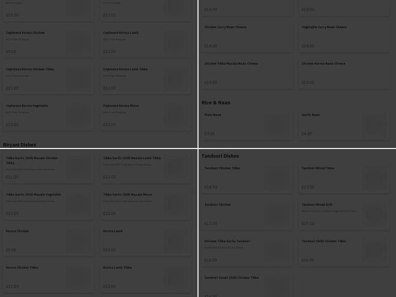 FLAMES FAST FOOD FK117BL Menu