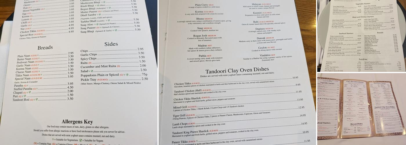 Sherkhan Of Alnwick Menu