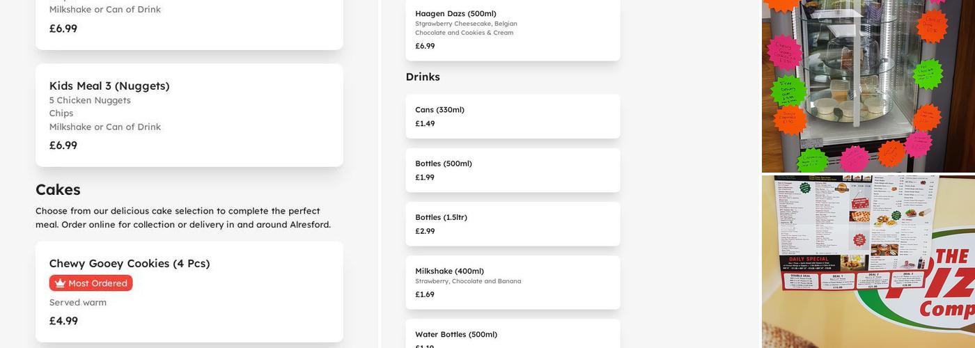 The Family Pizza Alresford Menu