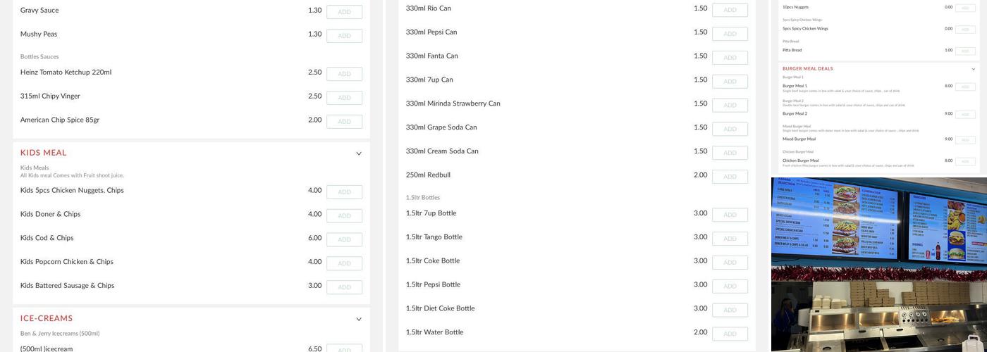 Alresford Fish Bar Kebabs and Burgers Menu