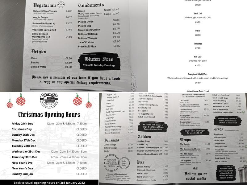 Alrewas Fryer Menu