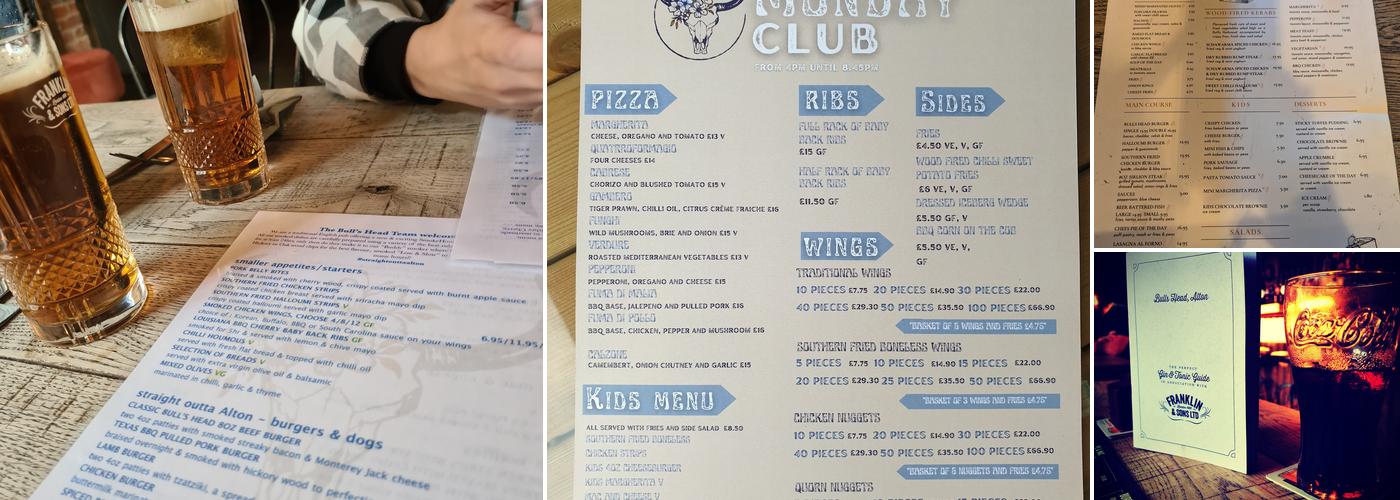 The Bulls Head Alton Menu