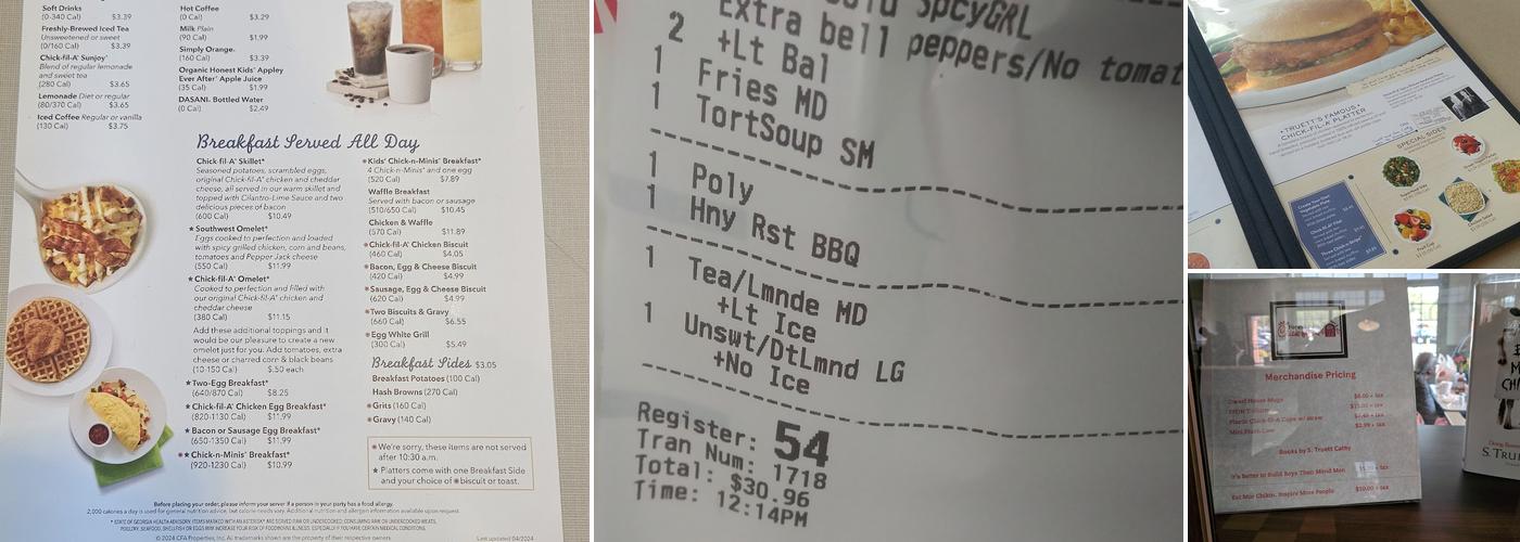 Chick-fil-A Menu