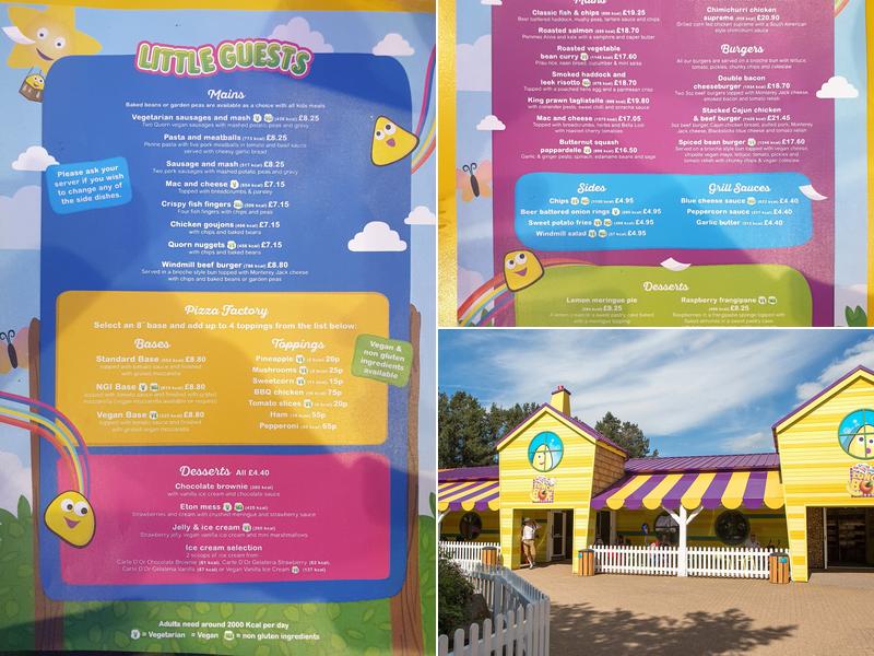 Alton Towers Windmill Restaurant Menu