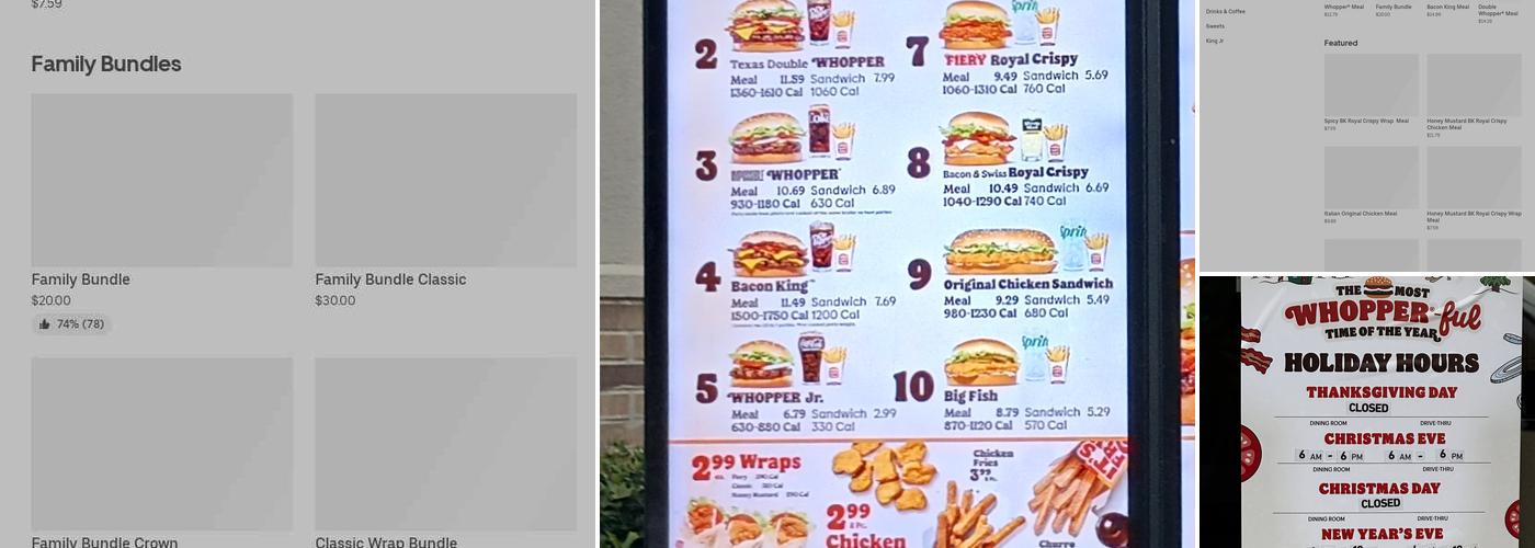 Burger King Menu