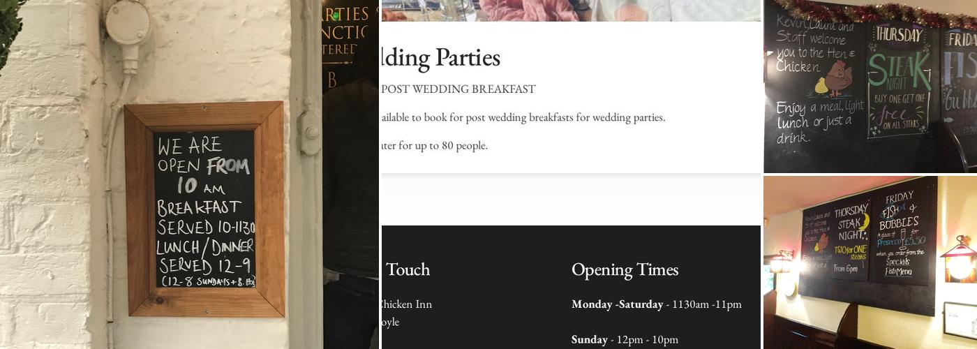 The Hen and Chicken Inn Menu