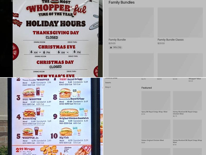 Burger King Menu