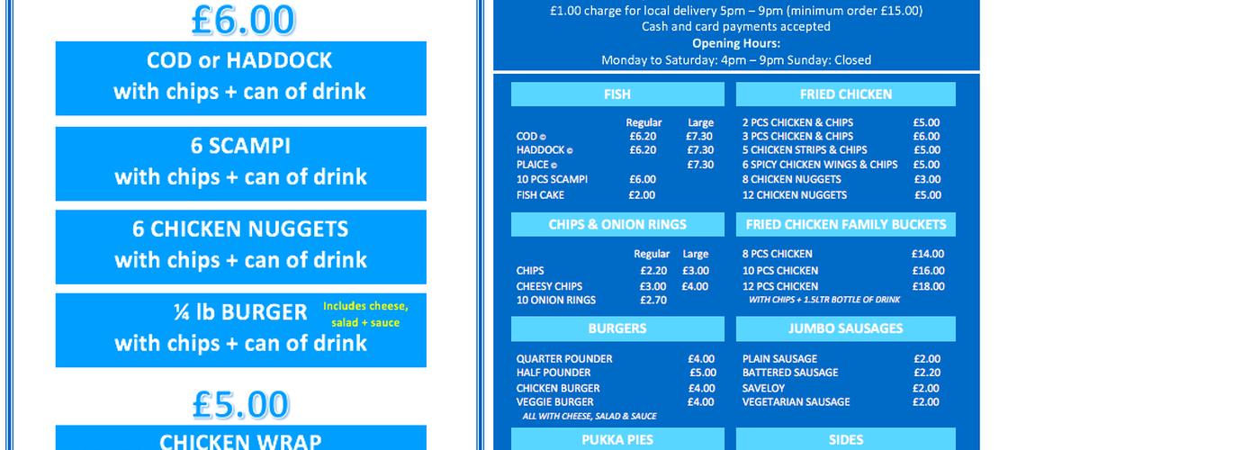 Campbell's Fish & Chips Menu