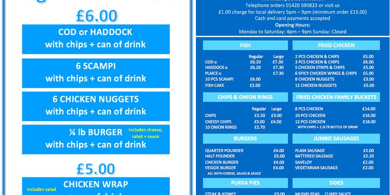 Campbell's Fish & Chips Menu