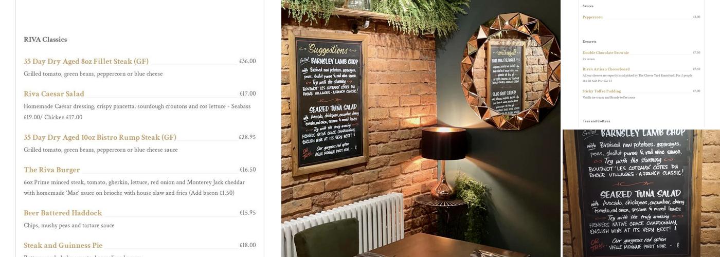 Riva Bar and Restaurant Menu