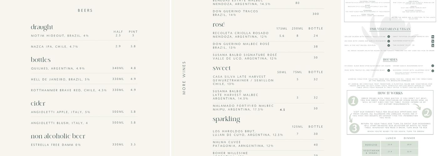 Jardim Rodizio Grill Menu