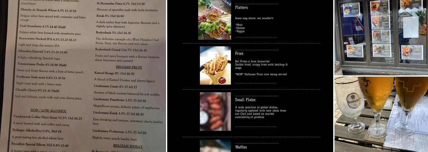 Belgian Bar Menu