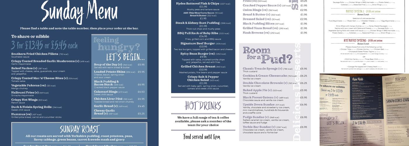 Quarry Bank Inn Menu