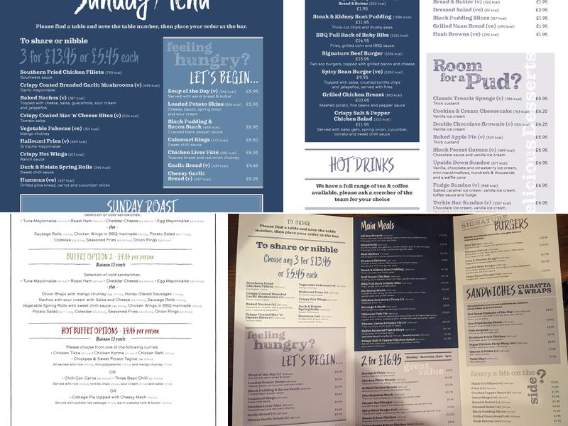 Quarry Bank Inn Menu