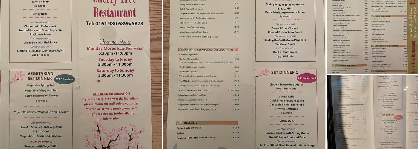 Cherry Tree Menu