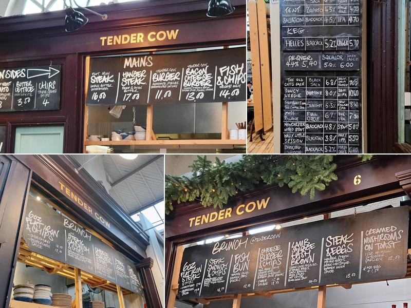 Tender Cow Menu