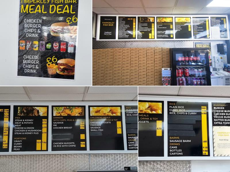 Timperley Fish Bar Menu