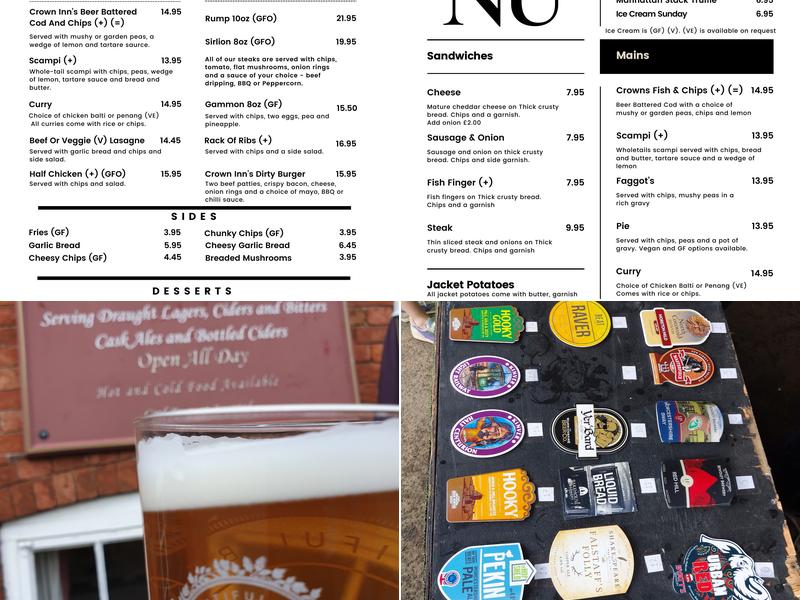 The Crown Inn Menu
