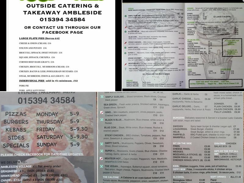 FOOD IN THE FELLS Menu