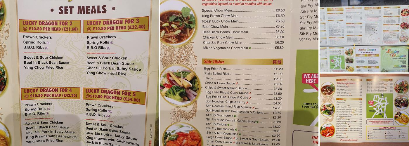 The Lucky Dragon Menu