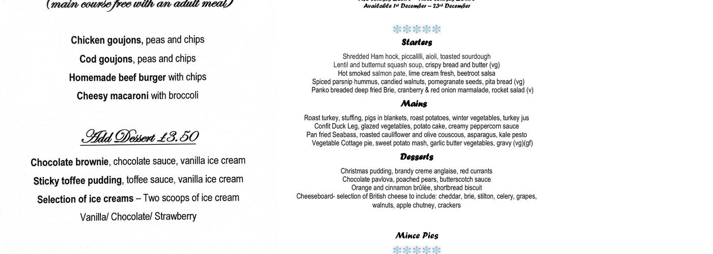 The White Hart PH Menu