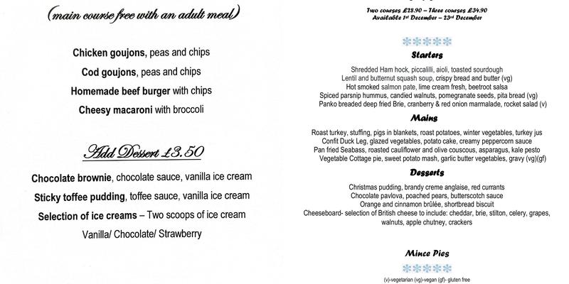 The White Hart PH Menu