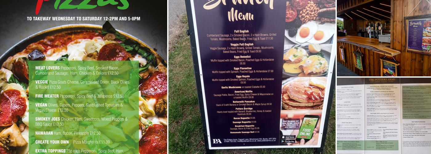 The Potters Arms - Menu