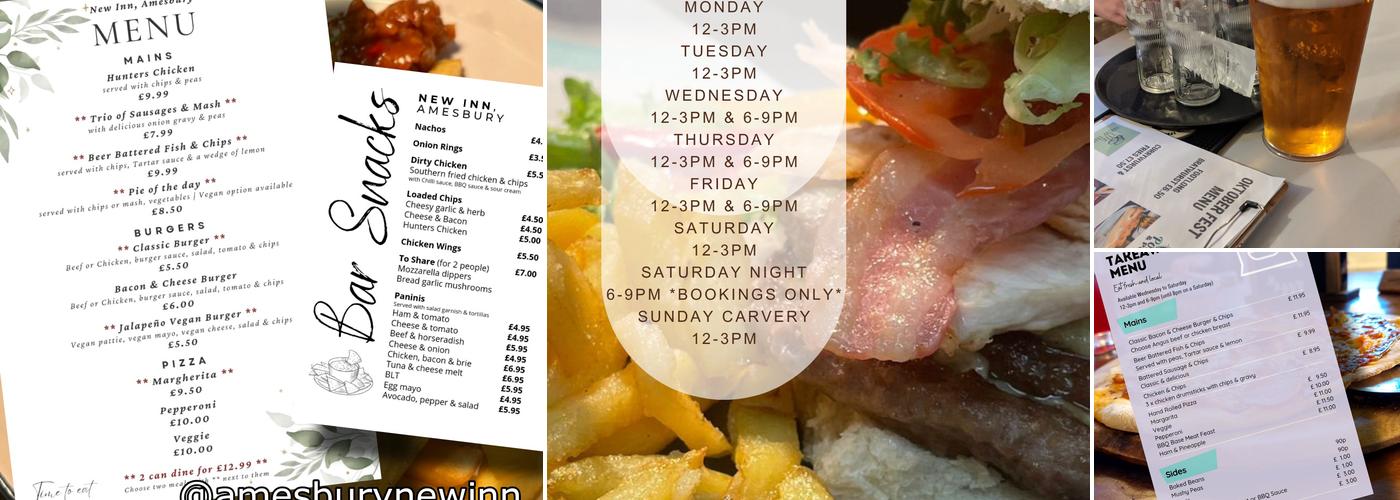 New Inn, Amesbury Menu