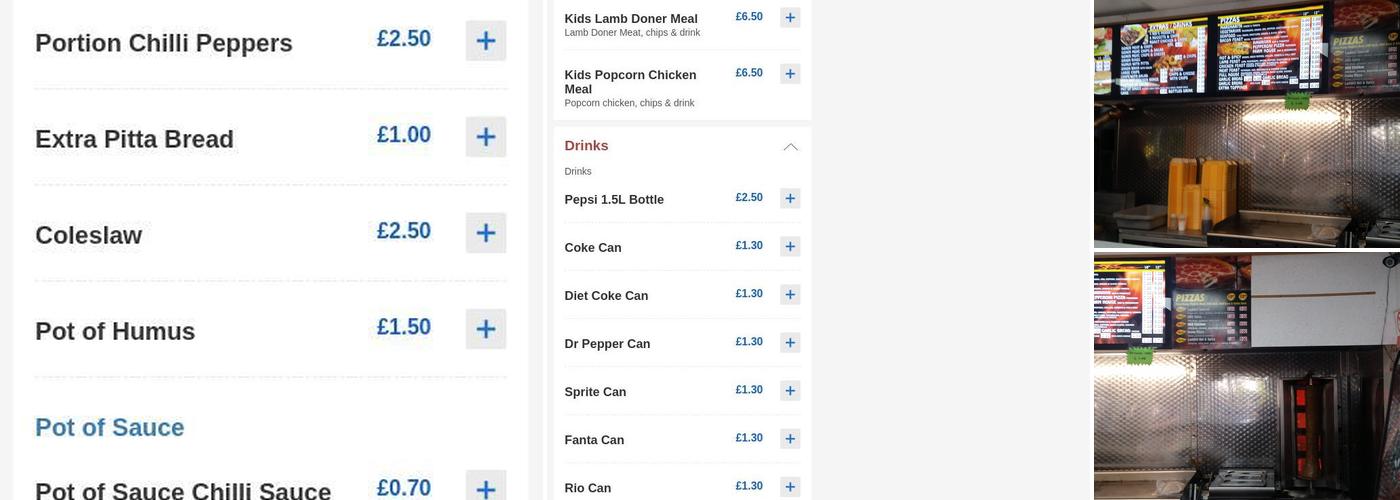 Larkhill Kebab And Pizza House Menu