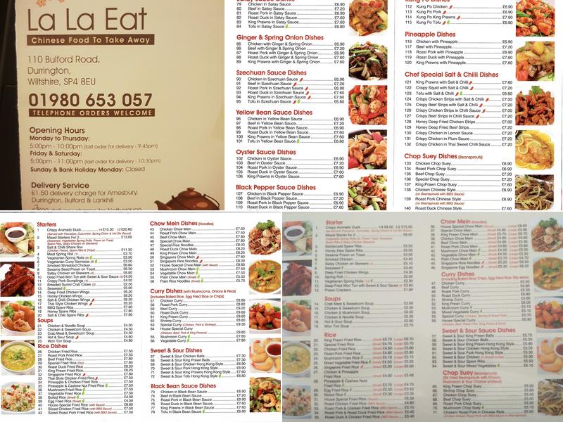 La La Eat Menu