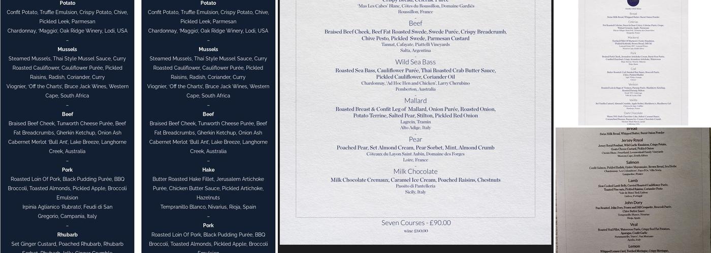 Eileen’s by Steve Barringer Menu