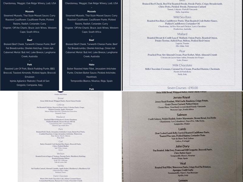 Eileen’s by Steve Barringer Menu