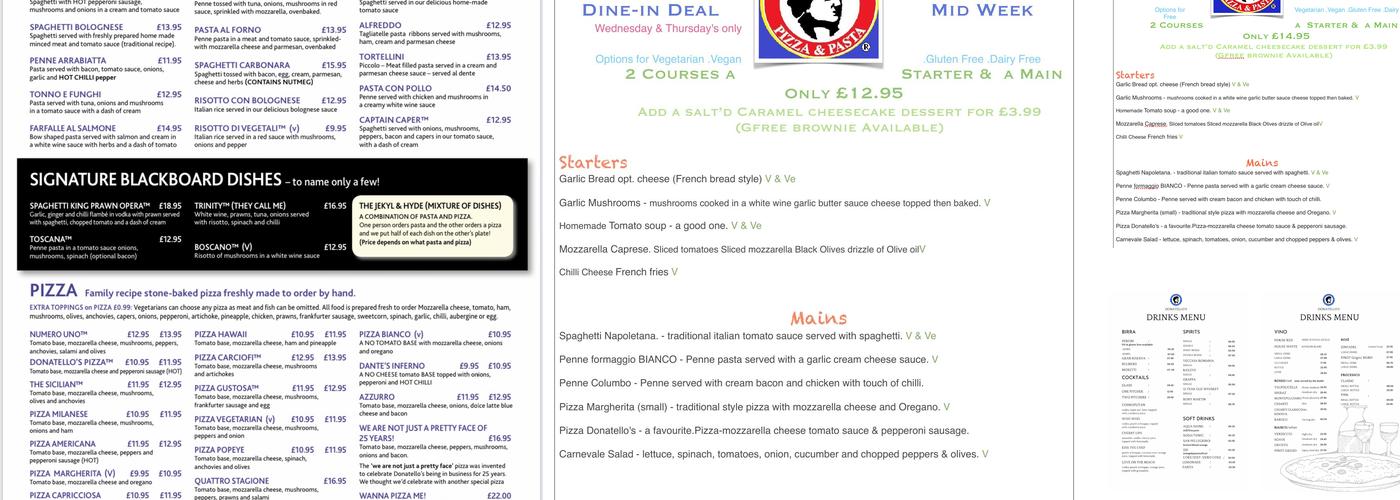 Donatello's ️ Italian - Ampthill Menu