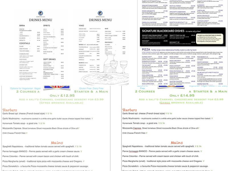 Donatello's ️ Italian - Ampthill Menu