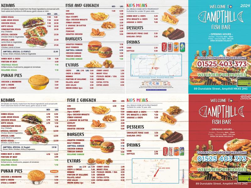 Ampthill Fish Bar Menu