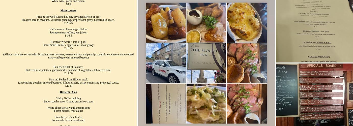 The Plough Inn Menu