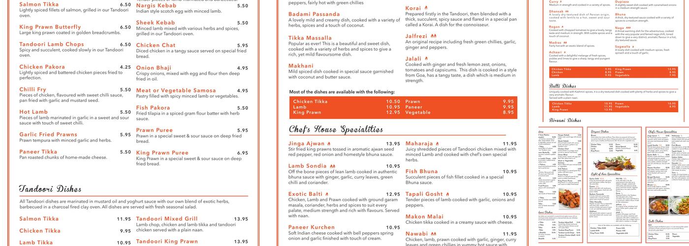 Light Of Asia Menu