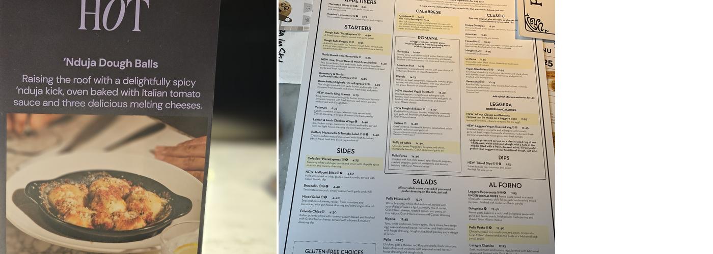 Pizza Express Menu