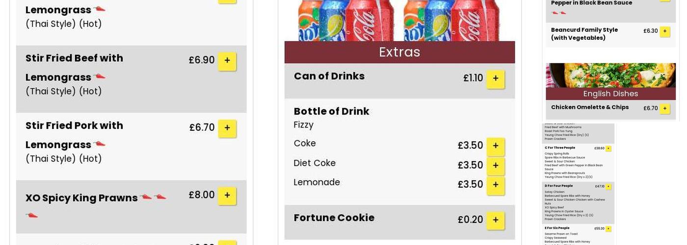 Andover Chinese Takeaway Menu