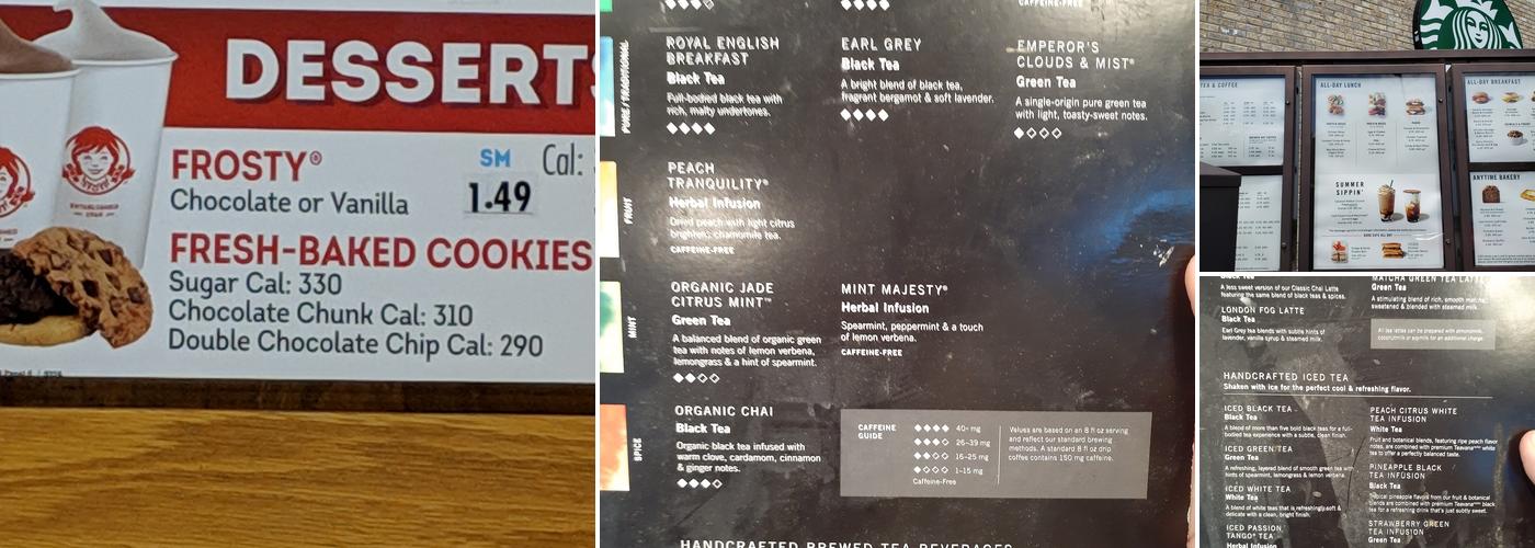 Starbucks Menu