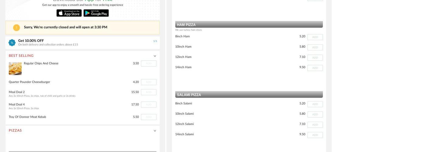 Anlaby Pizza Square Menu