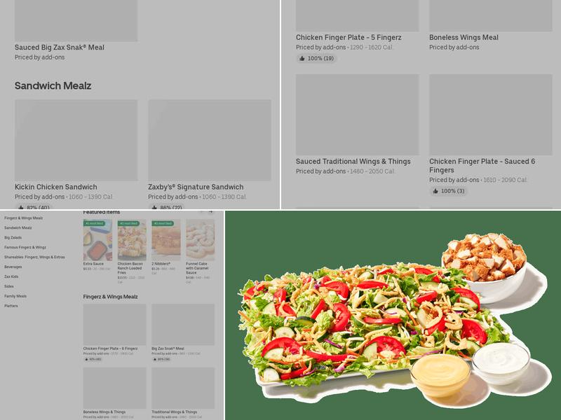 Zaxby's Chicken Fingers & Buffalo Wings Menu