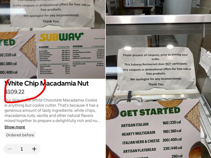 SUBWAY Menu