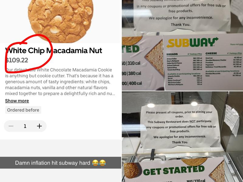 SUBWAY Menu