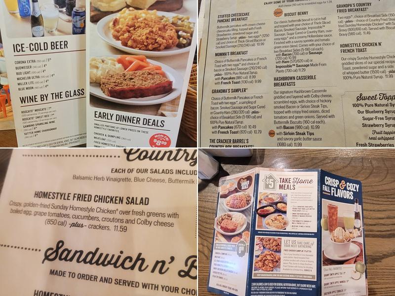 Cracker Barrel Old Country Store Menu