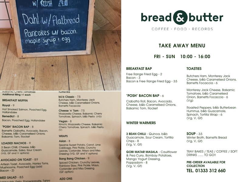 Bread & Butter Cafe Menu
