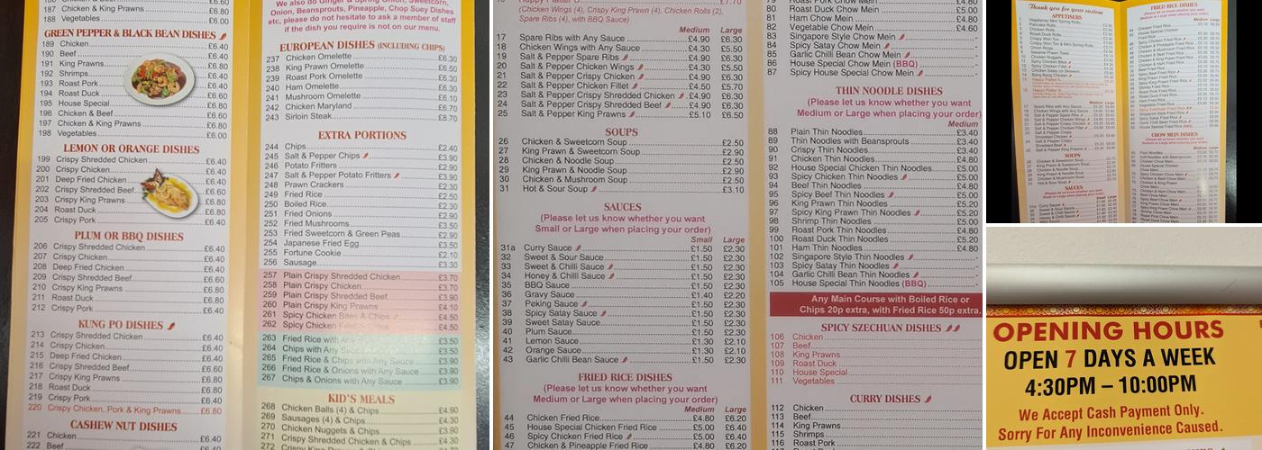 Fortune House Menu